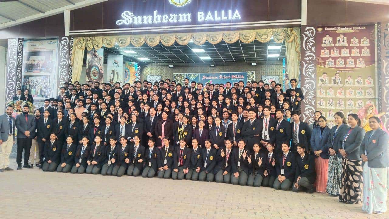 A cultural programme on stage at Sunbeam School Ballia